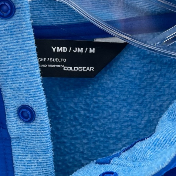Under Armour Cold Gear Quarter Snap Pullover Blue Size Youth Medium - Picture 10 of 13